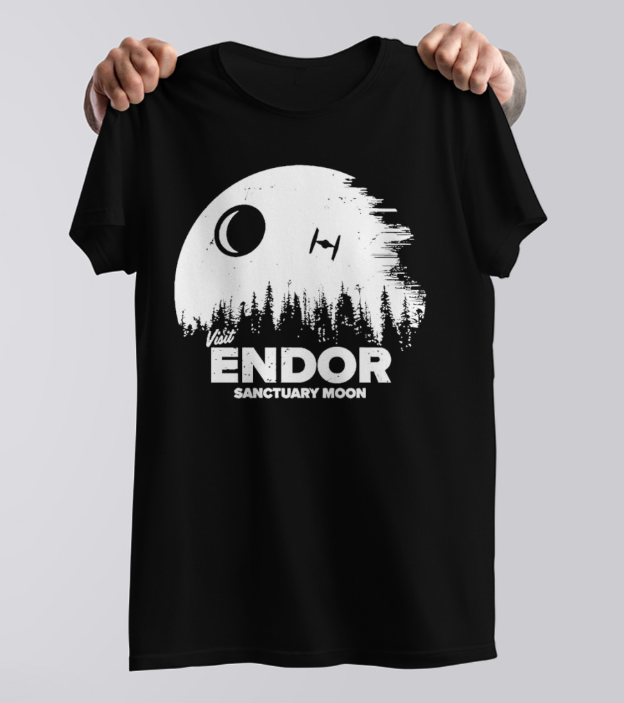Visit Endor Sanctuary Moon Forest And Spaceship Scene T-Shirt