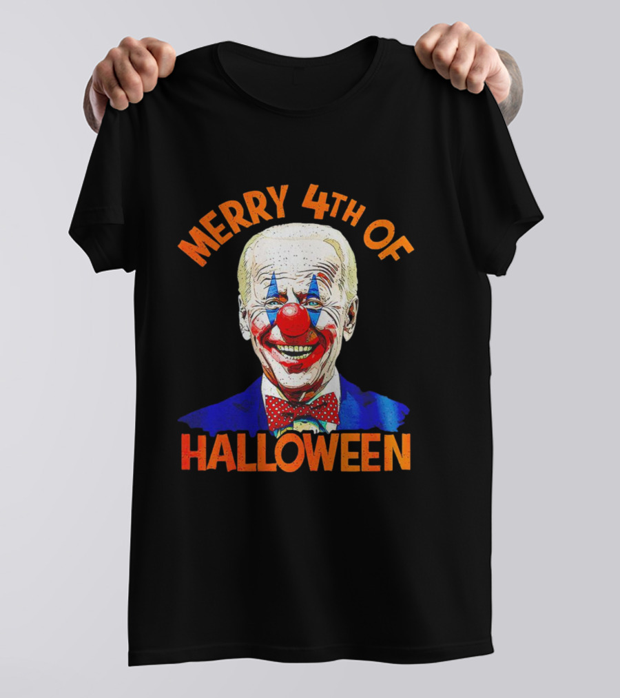 Merry 4th Of Halloween Biden Clown T-Shirt