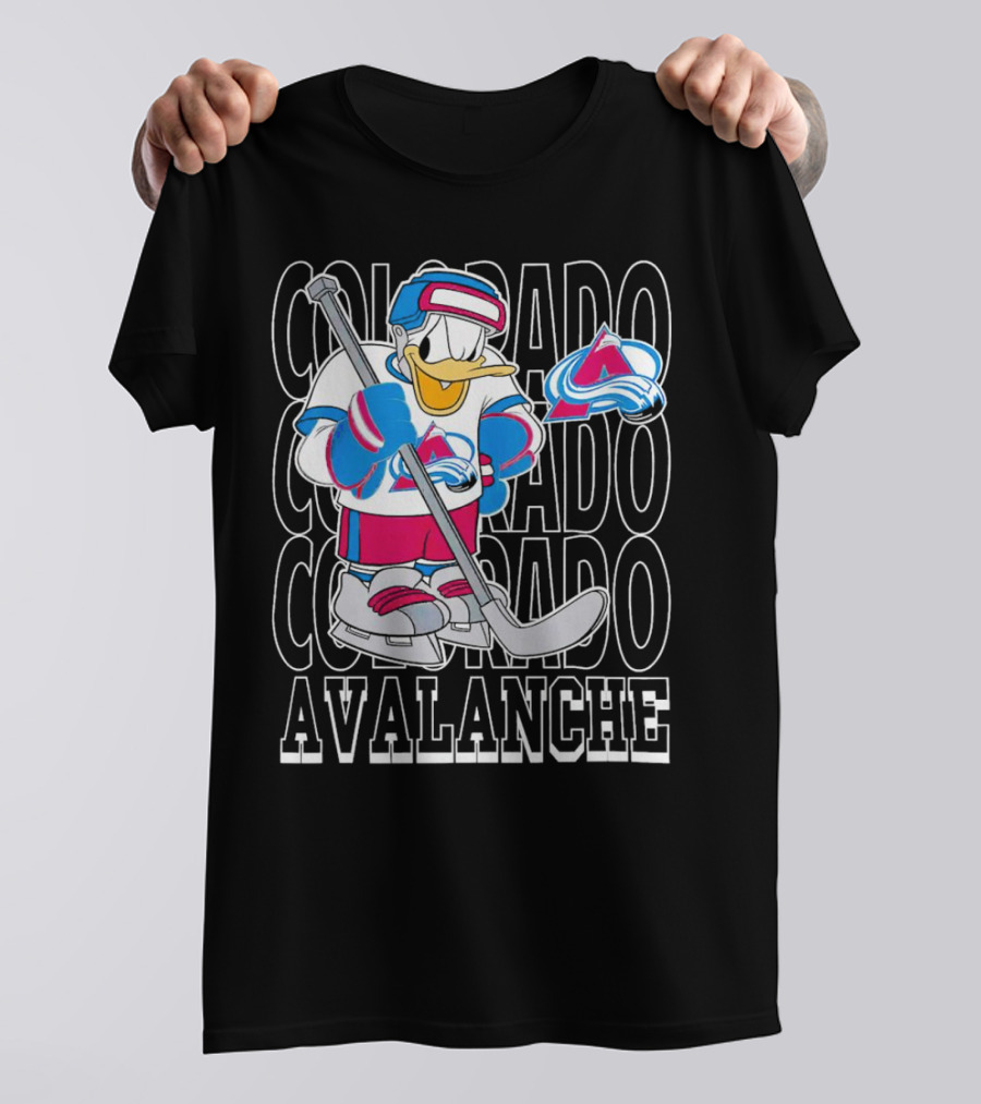Colorado Avalanche Disney Donald Duck Hockey Team Burgundy T-Shirt