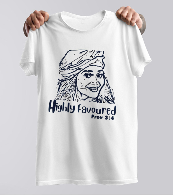 Highly Favoured Prov 3:4 Woman In Headscarf T-Shirt
