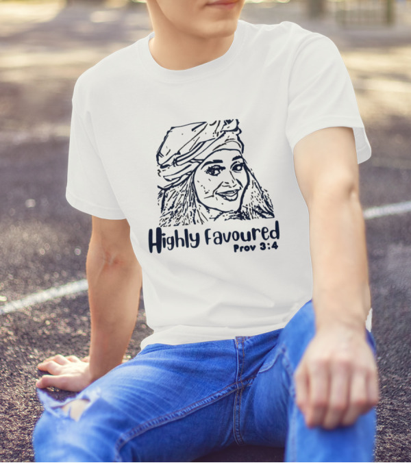 Highly Favoured Prov 3:4 Woman In Headscarf T-Shirt