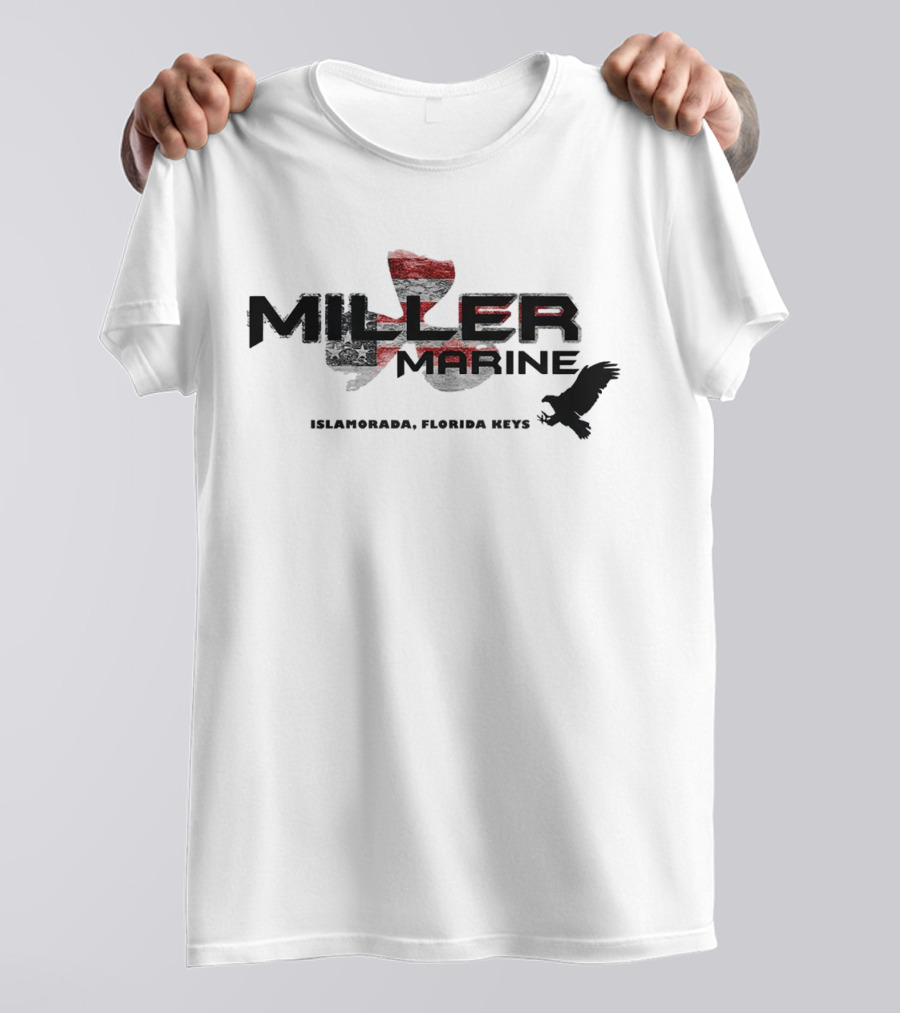 Miller Marine Islamorada Florida Keys American Flag Eagle T-Shirt