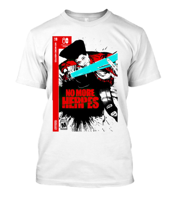 No More Heroes Game Box Art With Character And Sword T-Shirt