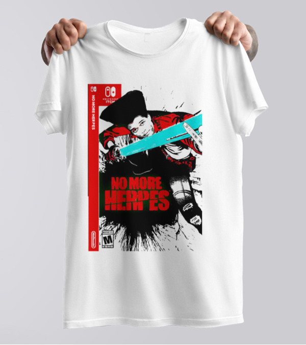 No More Heroes Game Box Art With Character And Sword T-Shirt