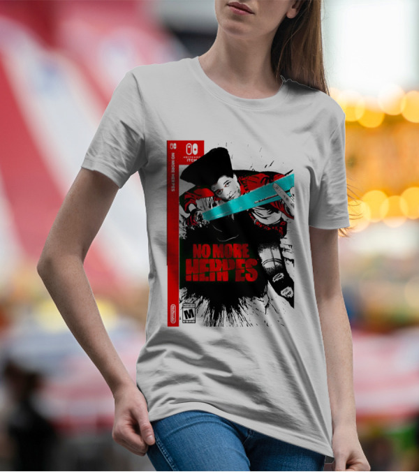 No More Heroes Game Box Art With Character And Sword T-Shirt