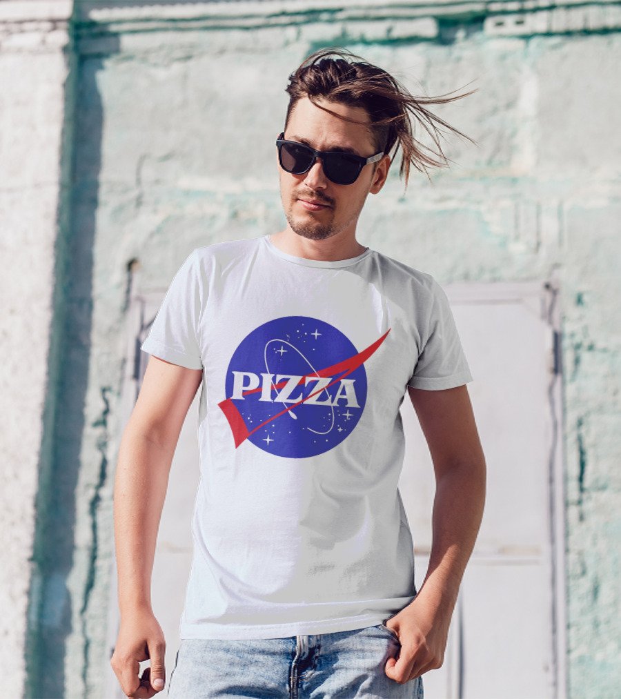 Pizza NASA Style Logo Parody Interstellar T-Shirt