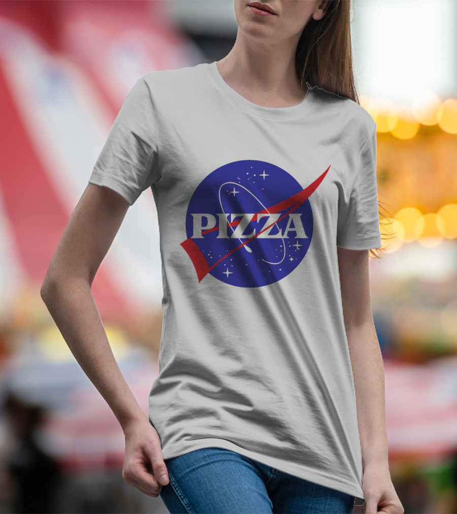 Pizza NASA Style Logo Parody Interstellar T-Shirt