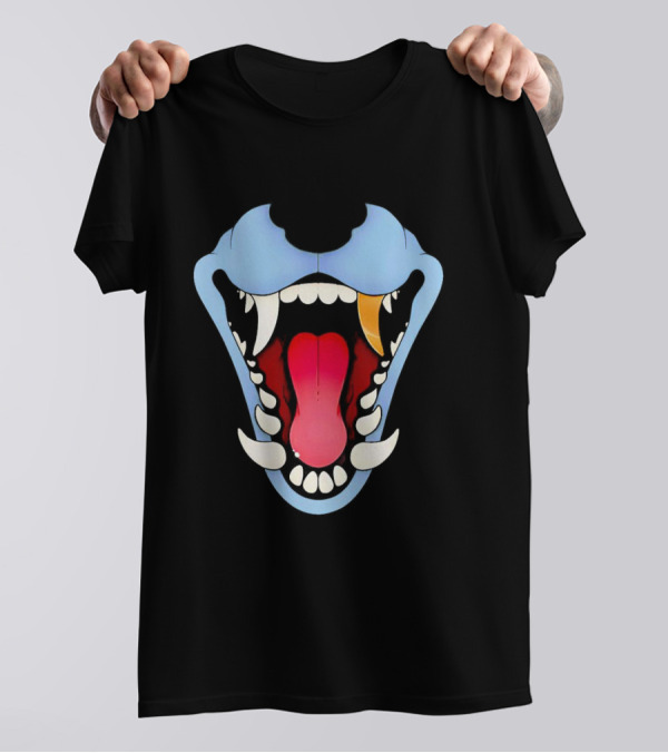 Slosh Dog Blue Maw Opened Red Tongue T-Shirt