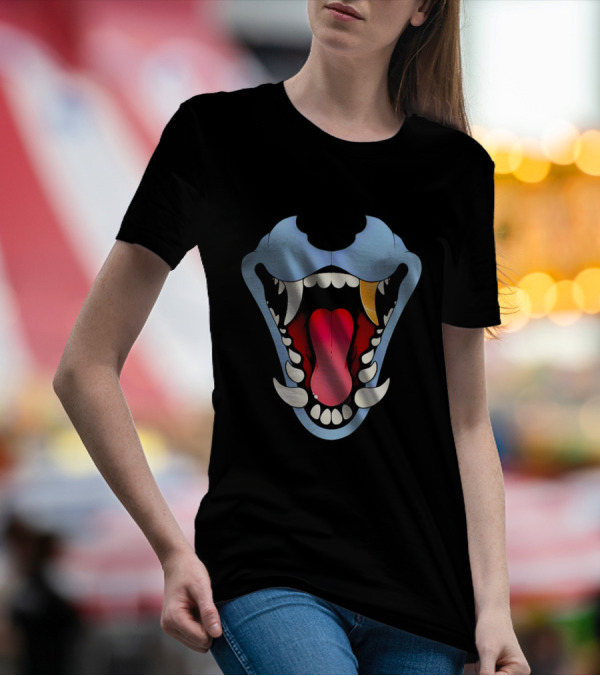 Slosh Dog Blue Maw Opened Red Tongue T-Shirt