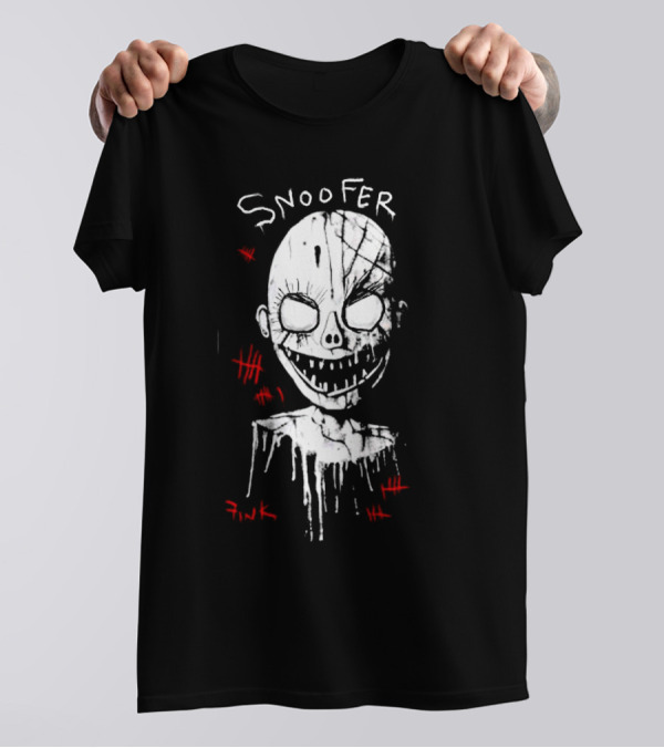 Snoofer Horror Halloween Creepy Mask Fink Scary T-Shirt
