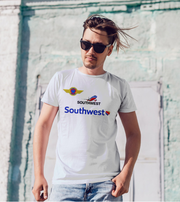 Southwest Airline Heart Logo With Airplane T-Shirt