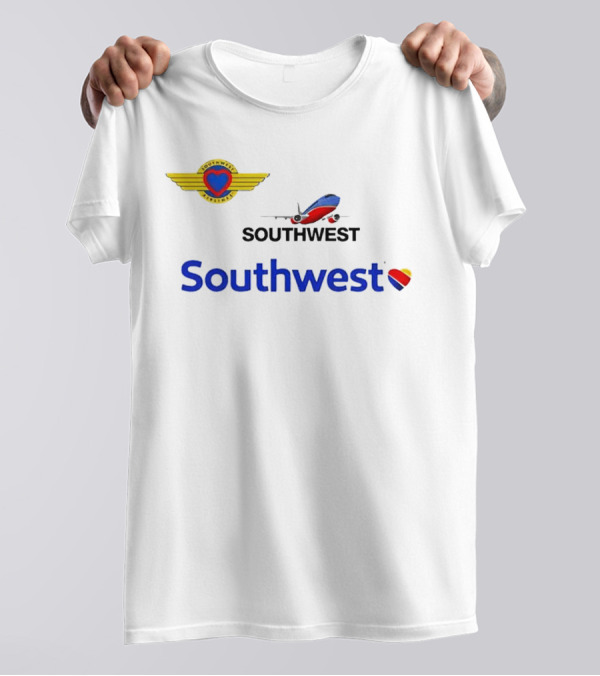 Southwest Airline Heart Logo With Airplane T-Shirt