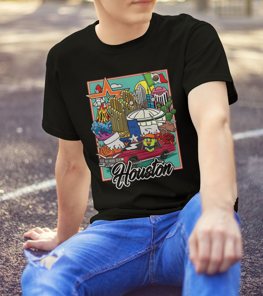 Houston Astros TwoSton Cityscape And Culture Montage T-Shirt