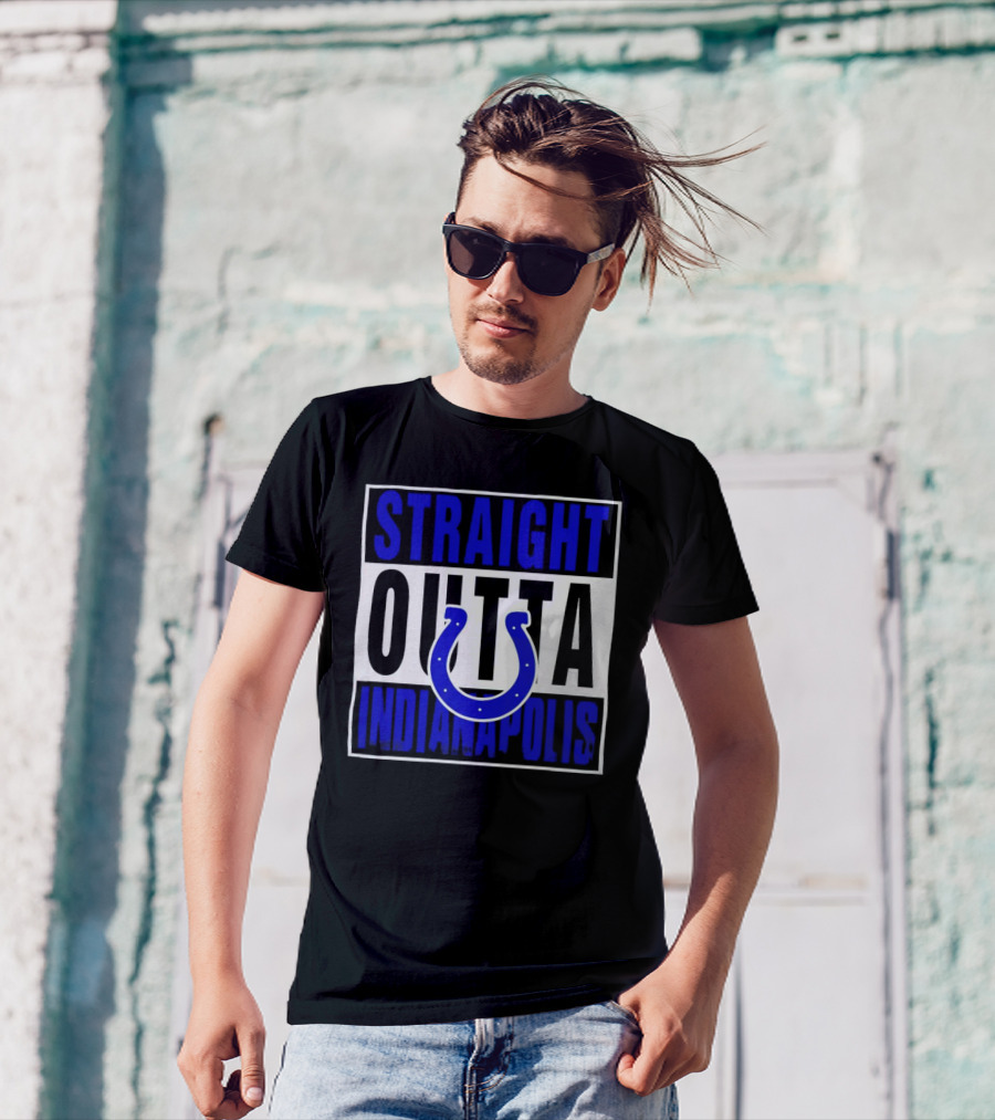 Straight Outta Indianapolis Colts Horseshoe T-Shirt