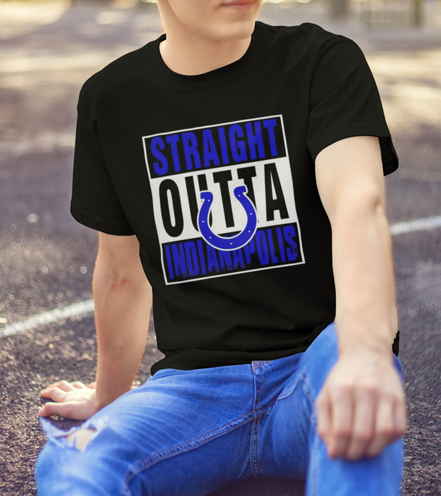 Straight Outta Indianapolis Colts Horseshoe T-Shirt