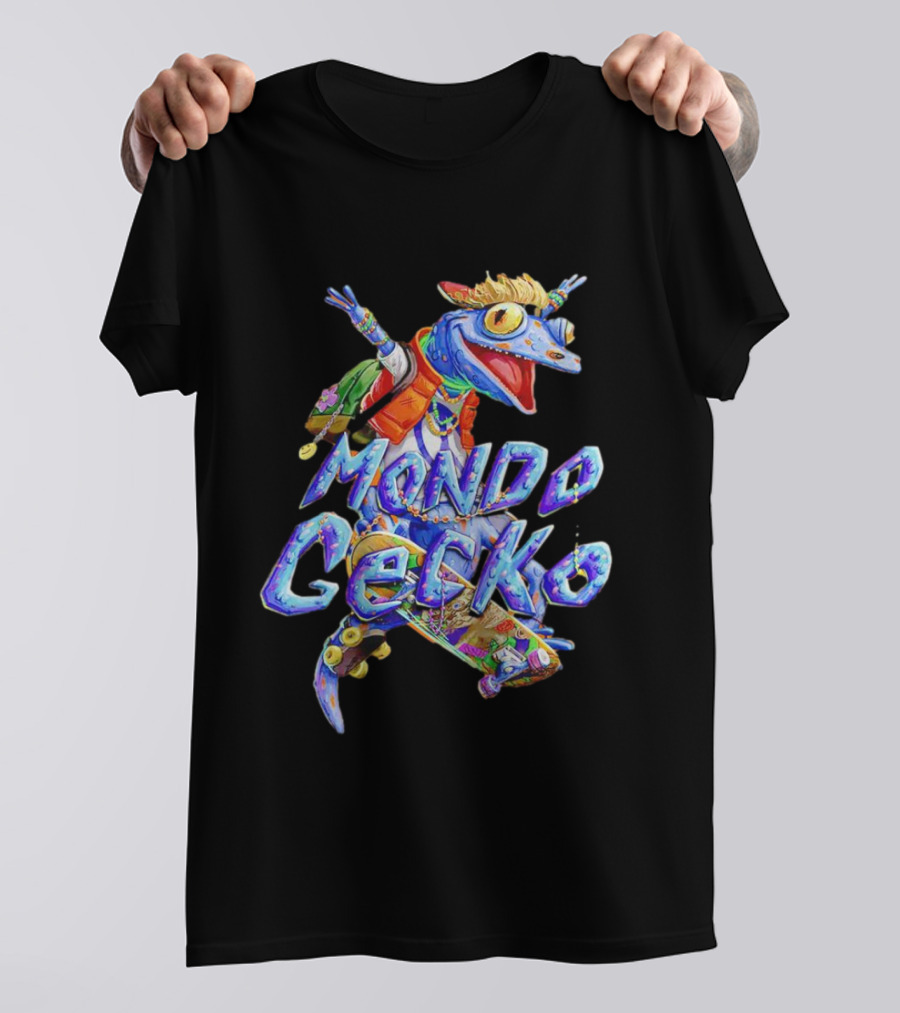Teenage Mutant Mayhem Mondo Gecko Colorful Skater Adventure T-Shirt