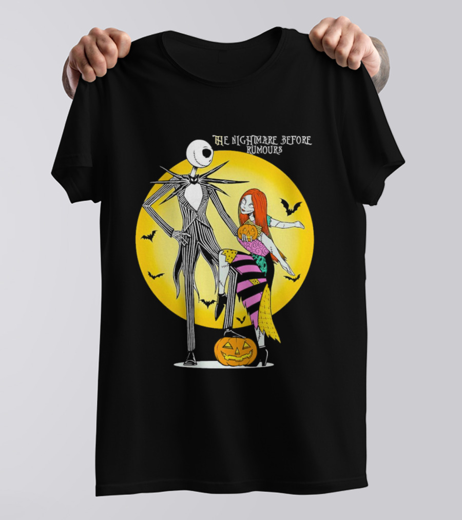 The Nightmare Before Rumours Jack Sally Halloween Bats Pumpkin T-Shirt