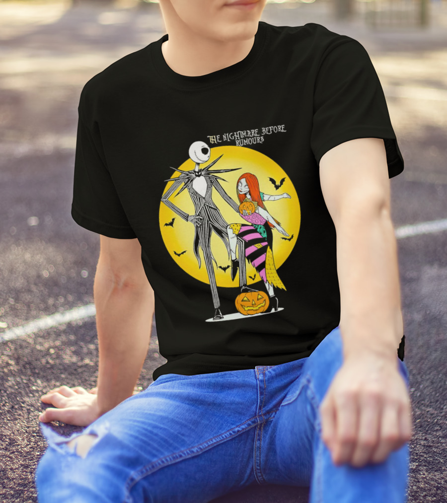 The Nightmare Before Rumours Jack Sally Halloween Bats Pumpkin T-Shirt