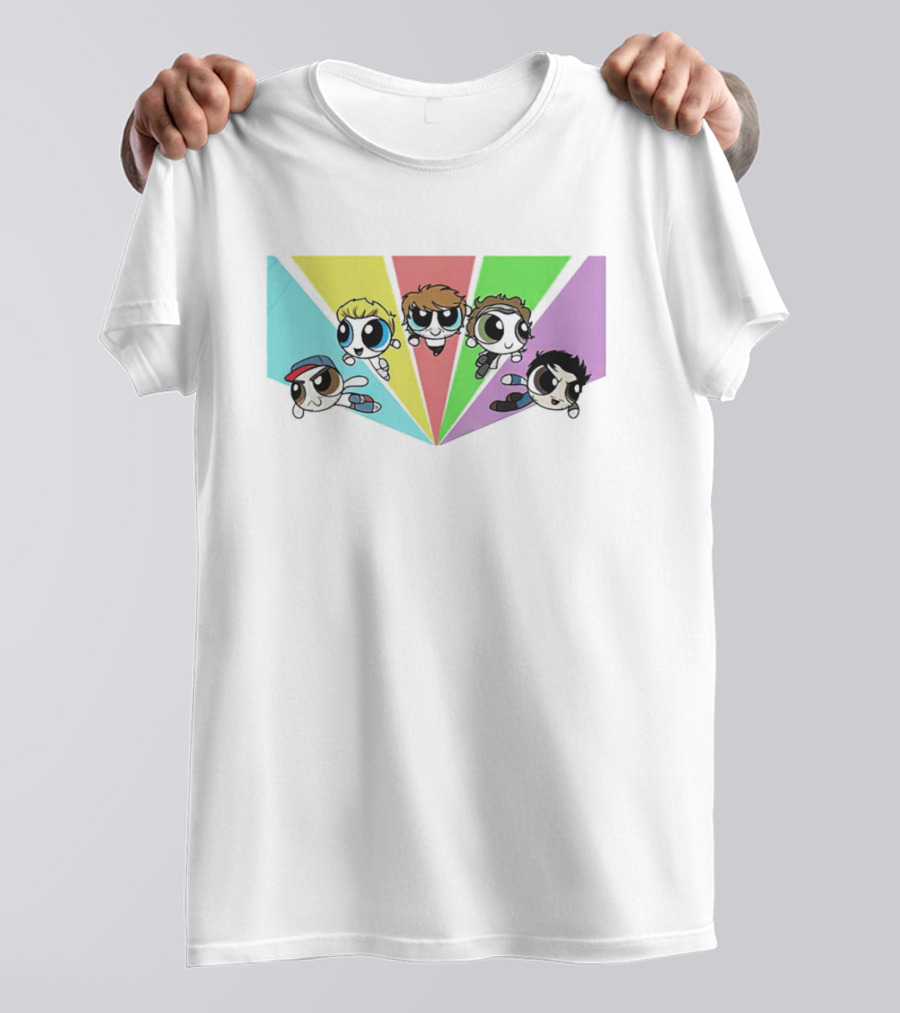 Powerpuff Girls Meet One Direction Cartoon Mashup T-Shirt