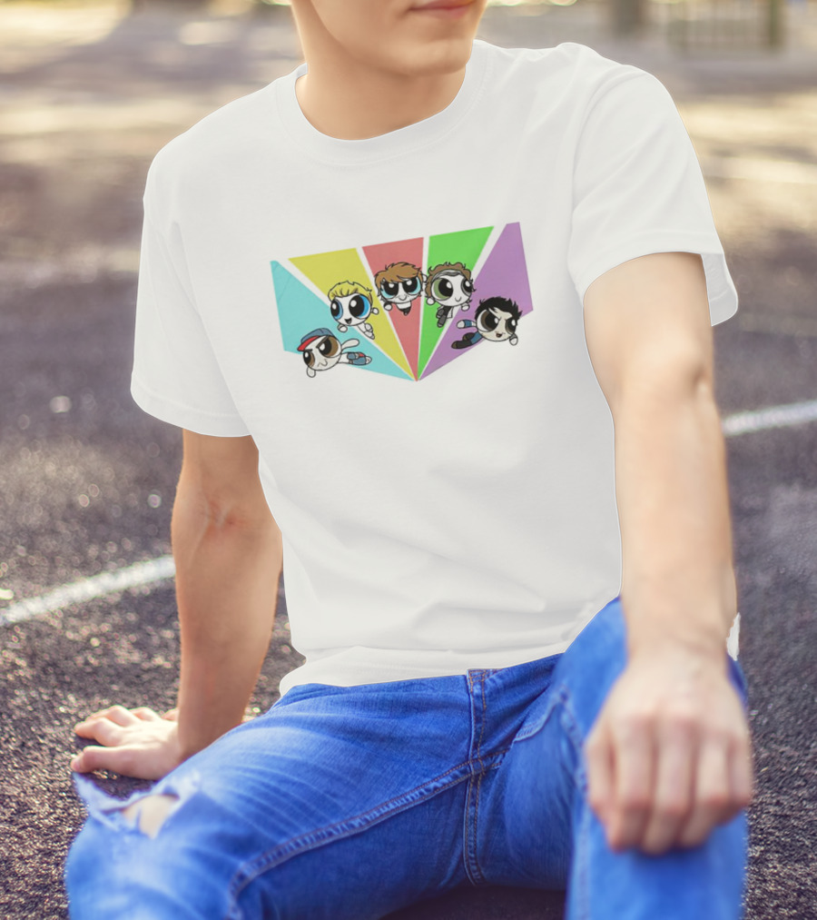 Powerpuff Girls Meet One Direction Cartoon Mashup T-Shirt