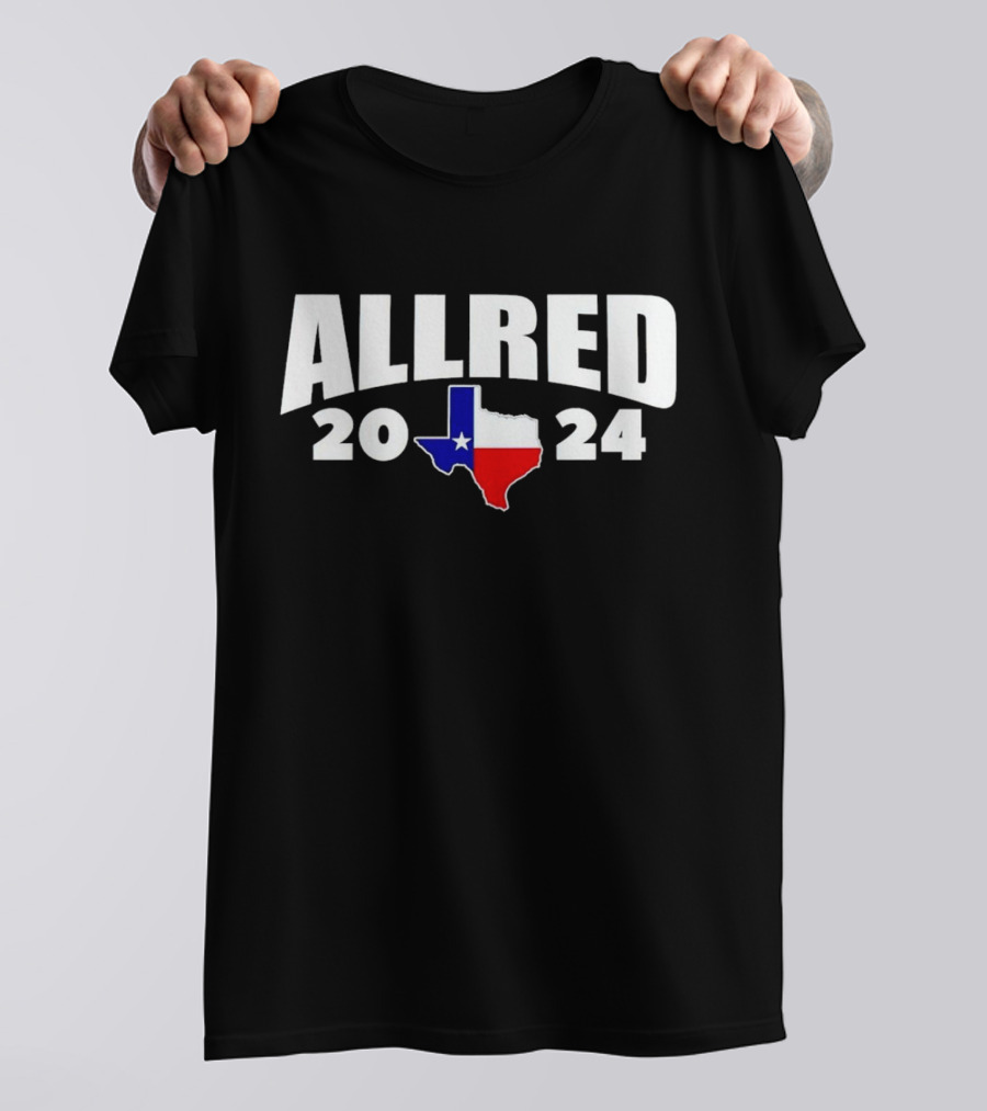 Allred 2024 Texas Map Red White Blue T-Shirt
