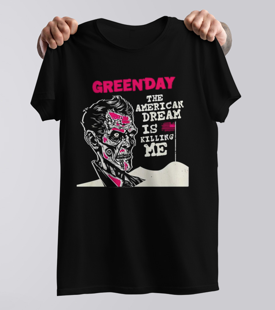 Green Day The American Dream Is Killing Me Zombie American Flag T-Shirt