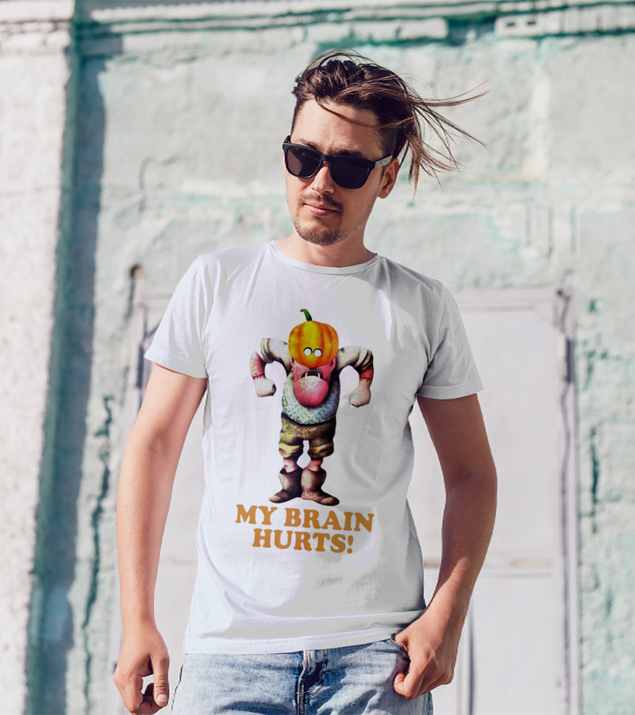 Gumby Halloween My Brain Hurts Pumpkin Head Character T-Shirt