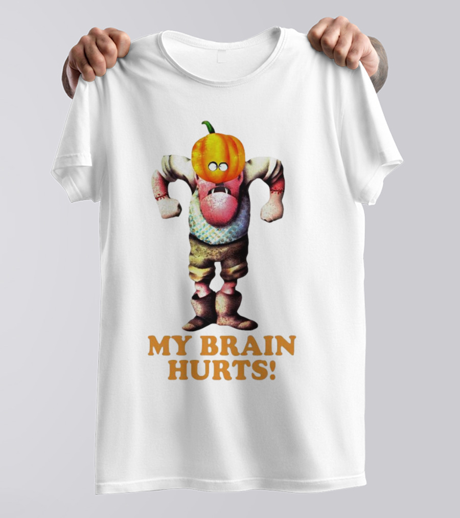 Gumby Halloween My Brain Hurts Pumpkin Head Character T-Shirt