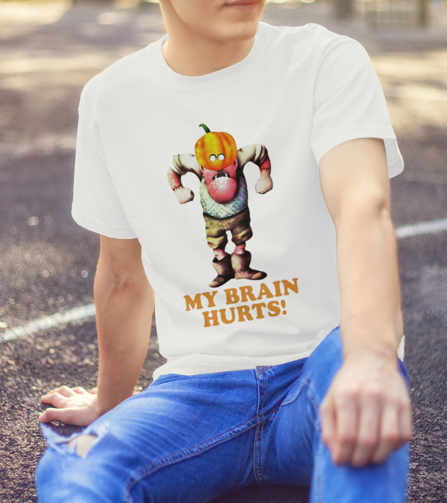 Gumby Halloween My Brain Hurts Pumpkin Head Character T-Shirt