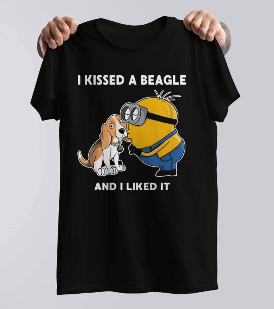 I Kissed A Beagle And I Liked It Minion Beagle Interaction T-Shirt