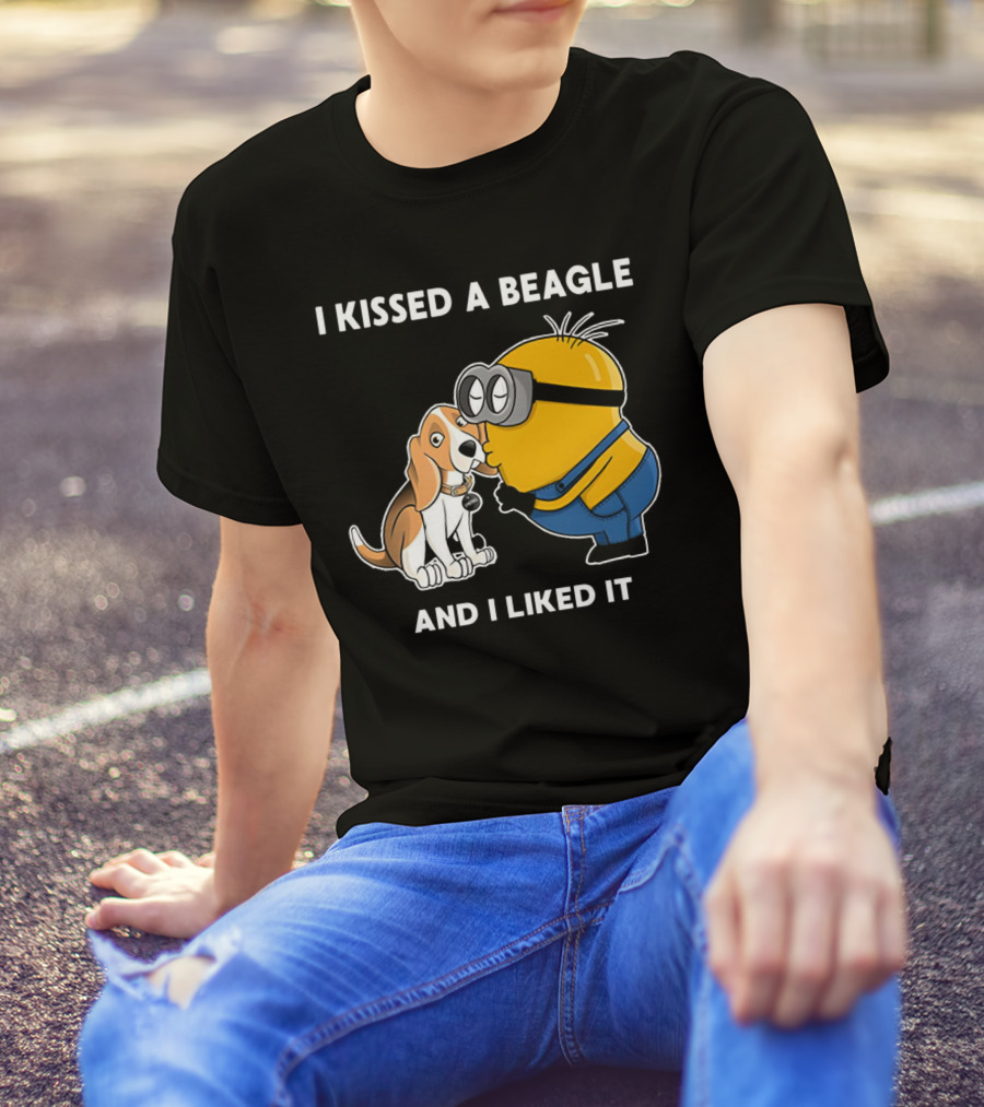 I Kissed A Beagle And I Liked It Minion Beagle Interaction T-Shirt