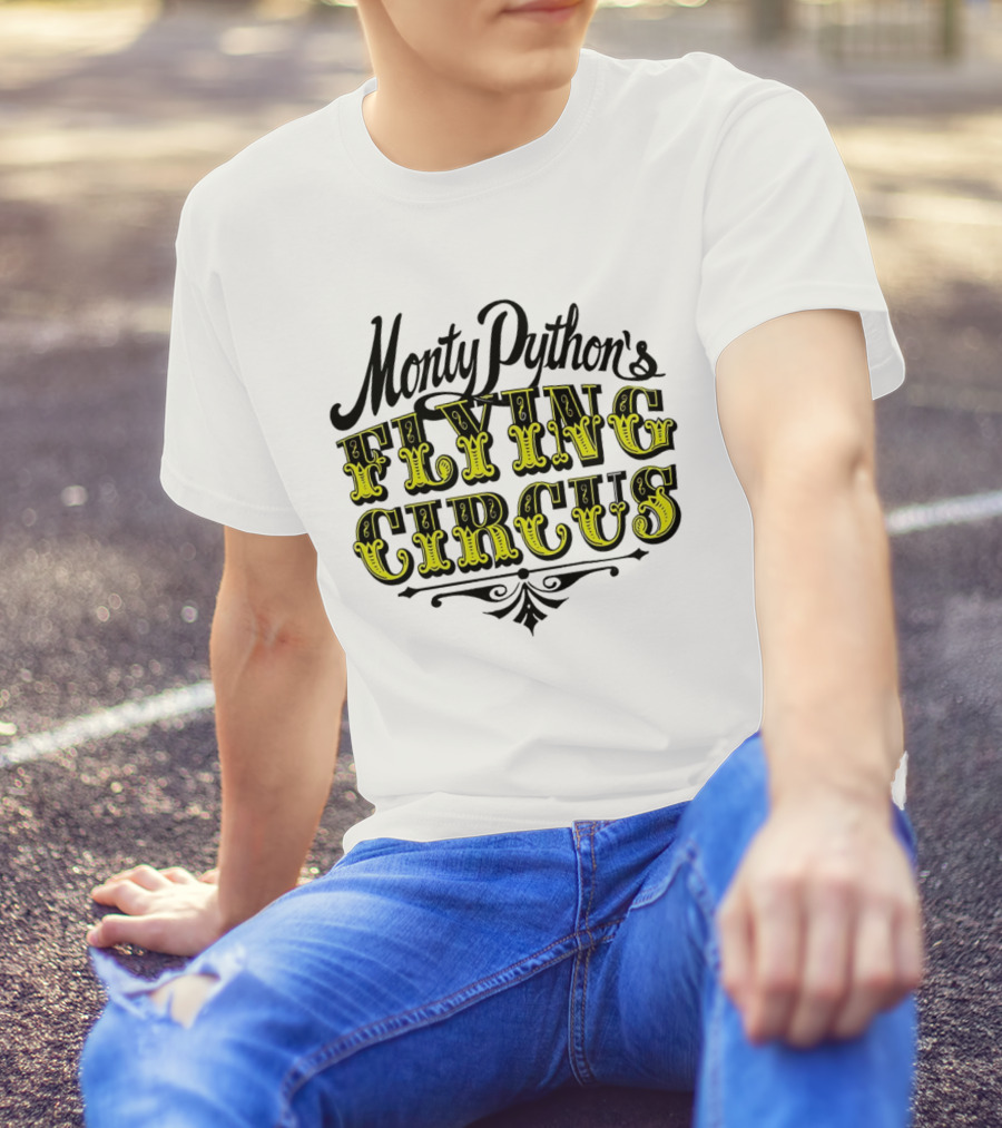 Monty Python's Flying Circus Vintage Yellow Lettering T-Shirt