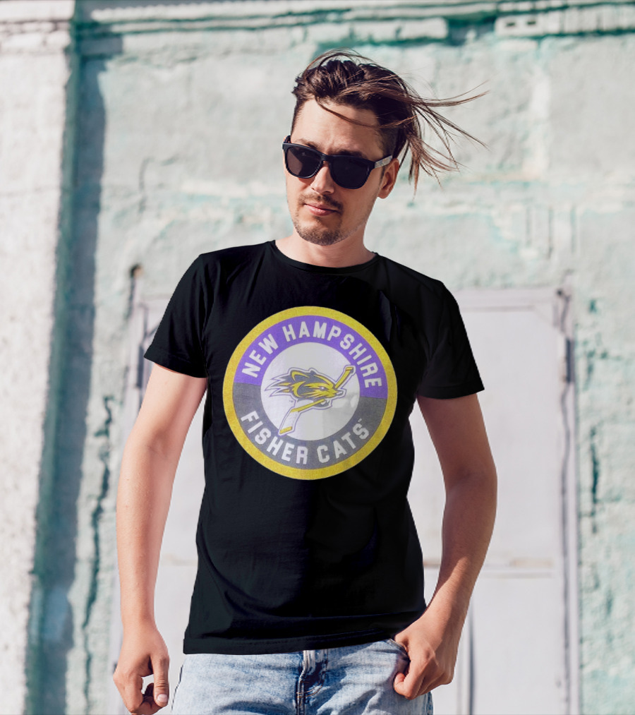 New Hampshire Fisher Cats Hockey Logo Circular Emblem T-Shirt