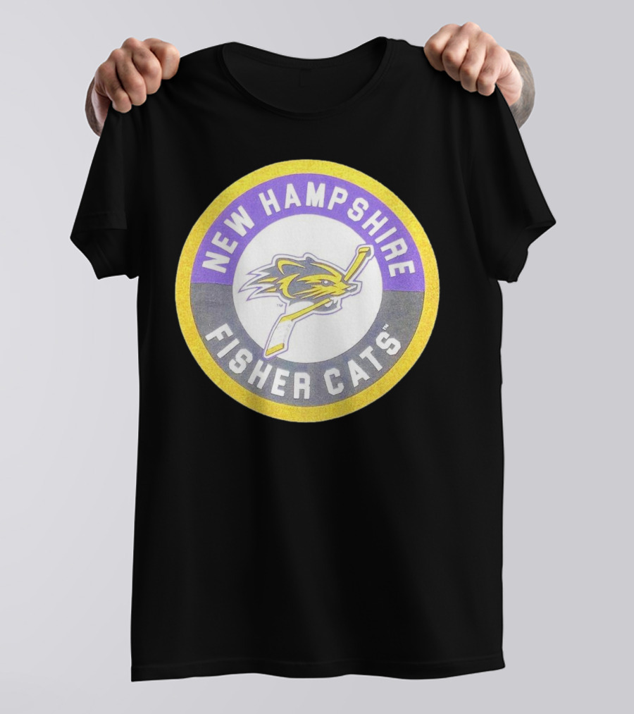 New Hampshire Fisher Cats Hockey Logo Circular Emblem T-Shirt
