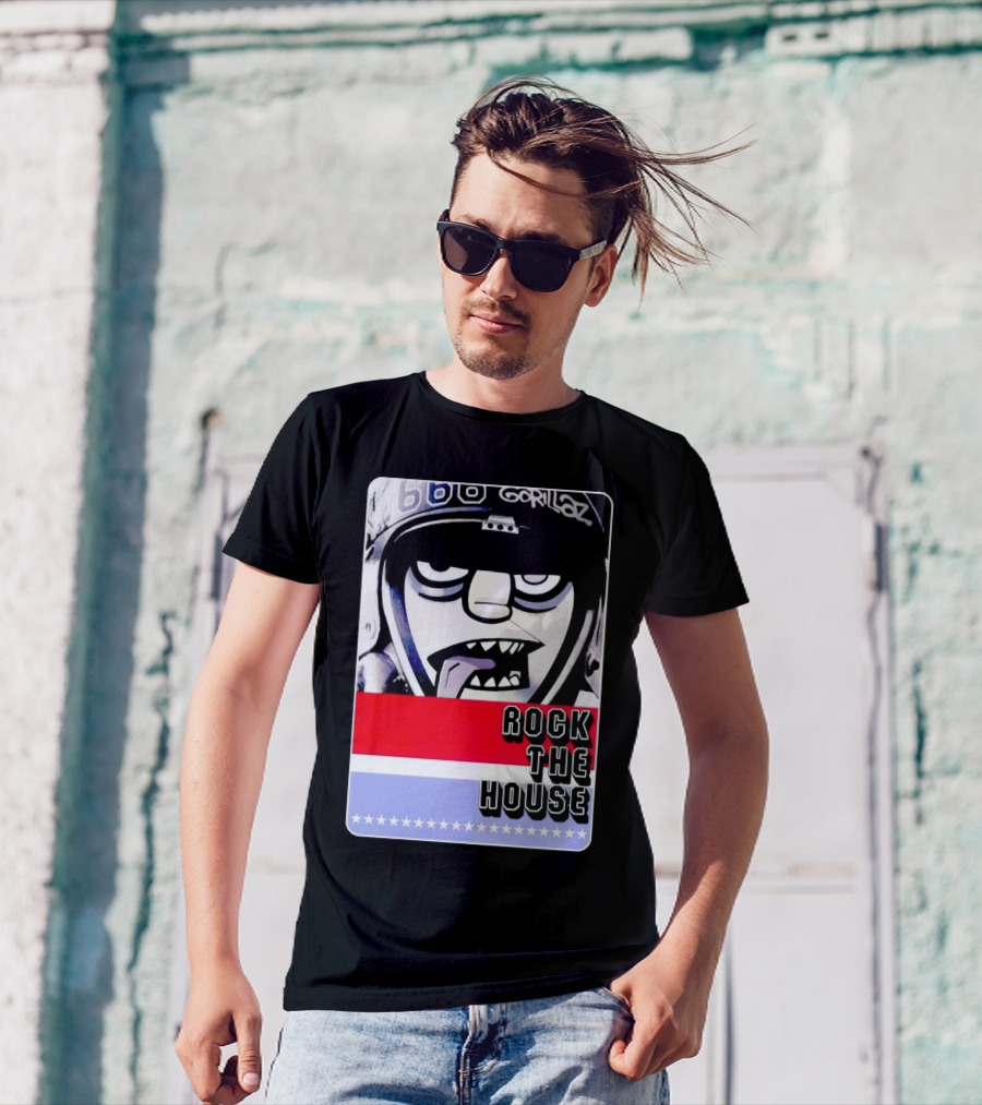 Gorillaz Rock The House 66 50s Style Helmet T-Shirt