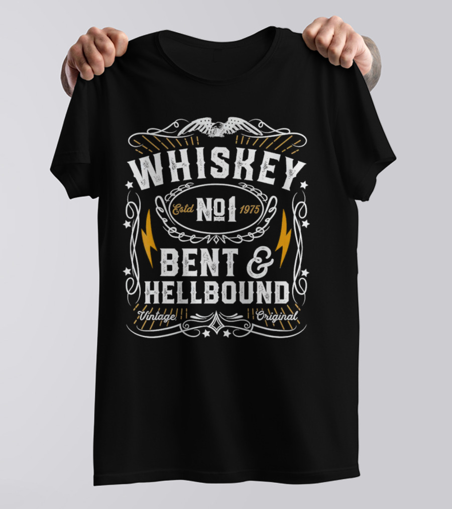 Whiskey Bent And Hellbound No 1 Estd 1975 Vintage Original T-Shirt