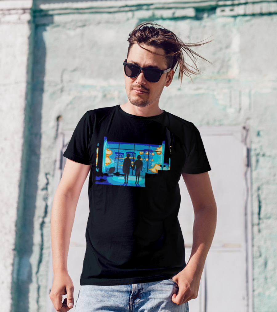 Explosion Fire Cityscape Window T-Shirt