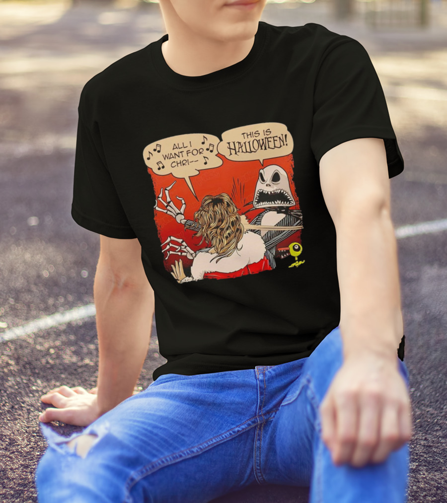 Jack Skellington Slapping This Is Halloween All I Want For Chri T-Shirt