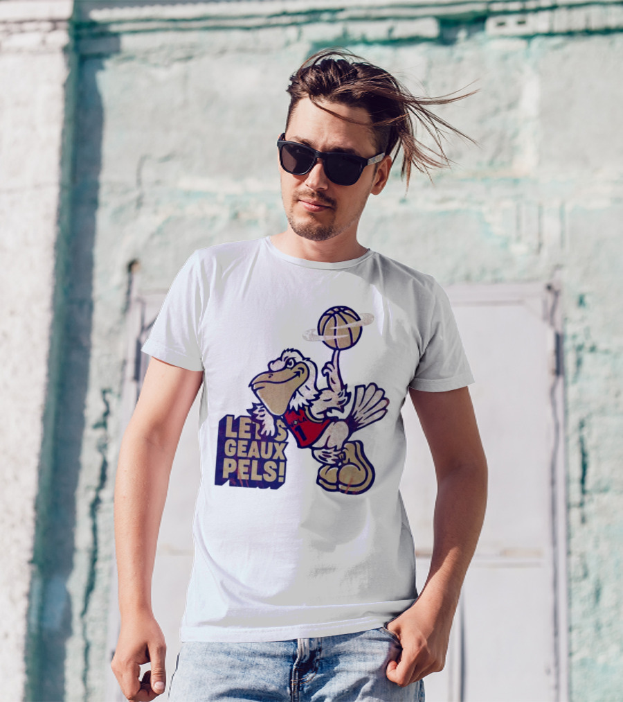 Let’s Geaux Pels Basketball Pelican T-Shirt