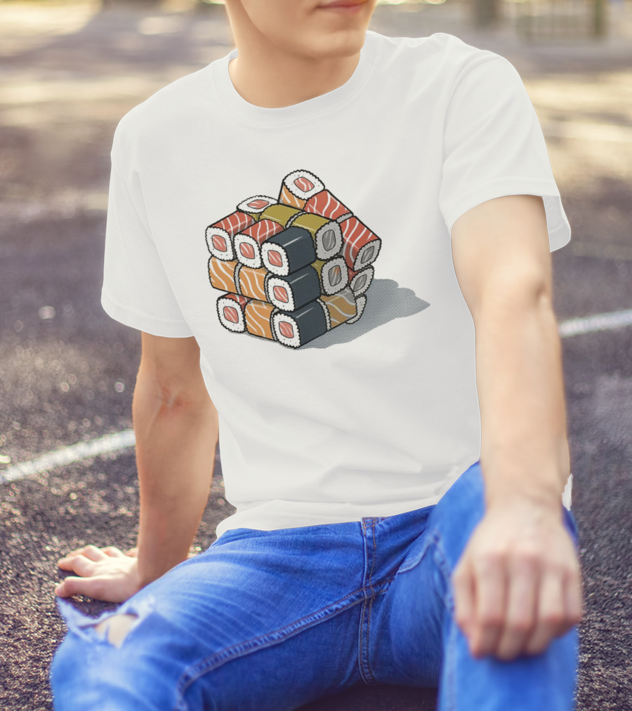 Sushi Cube Puzzle Rubik’s Cube Sushi Rolls T-Shirt