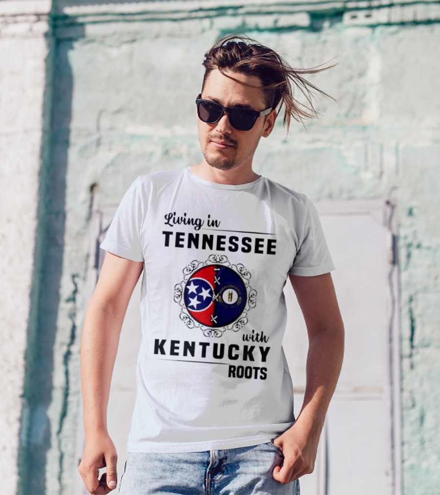 Living In Tennessee With Kentucky Roots United By State Symbols T-Shirt