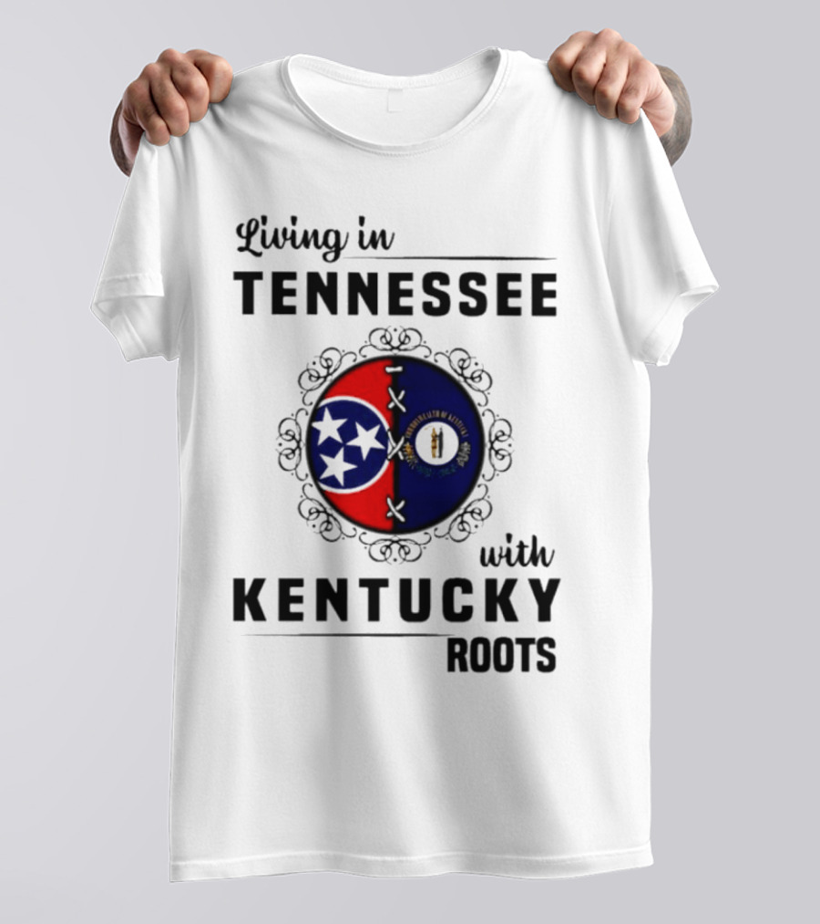 Living In Tennessee With Kentucky Roots United By State Symbols T-Shirt