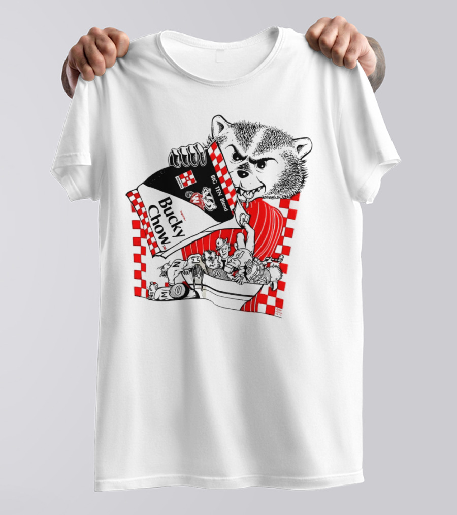 Bucky Badger Bucky Chow Big Ten Blend Football Mischief T-Shirt