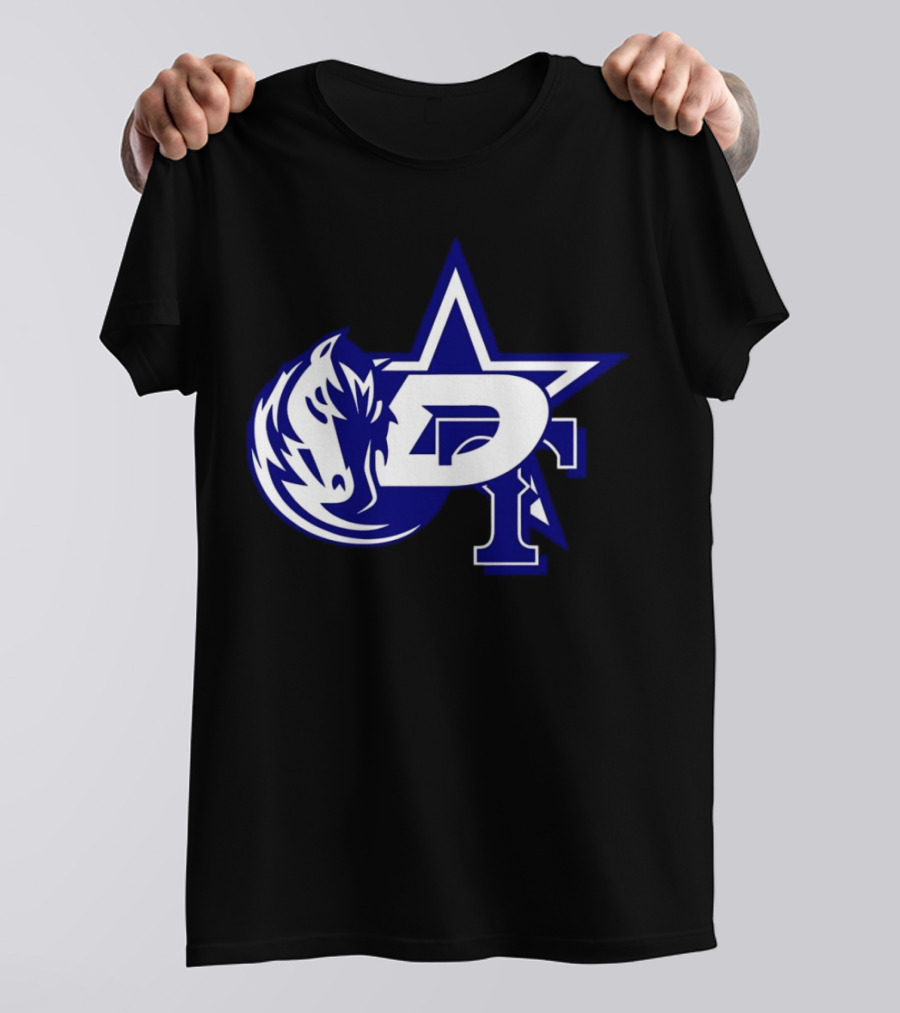 Dallas Cowboys Stars Mavericks Rangers Team Logos 4 Sports Collaboration T-Shirt