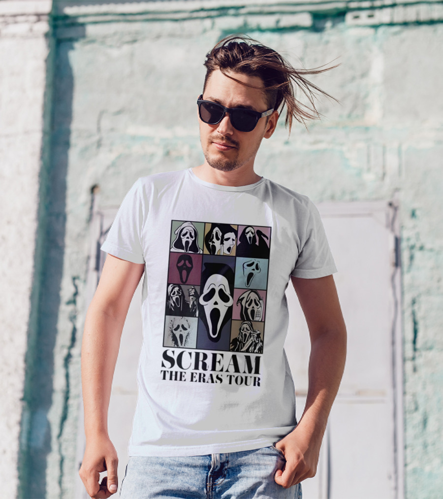 Scream Ghost Face The Eras Tour Halloween Multicolor Pop T-Shirt