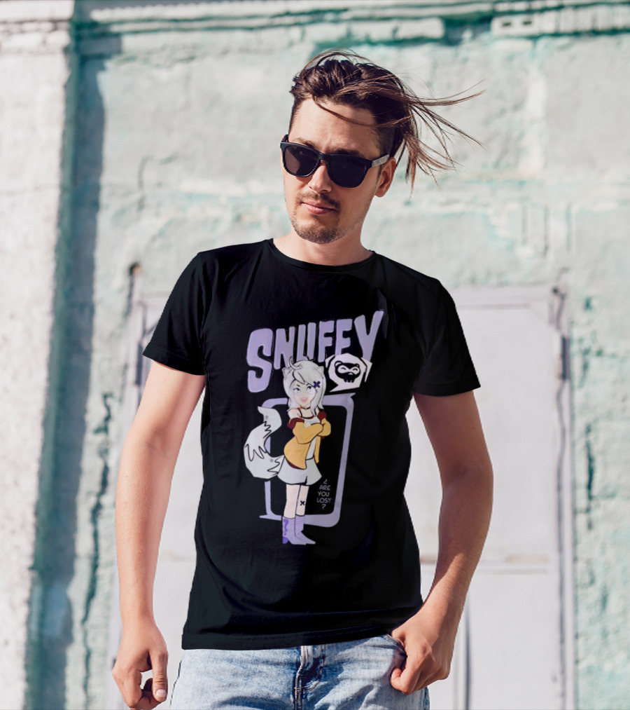 Snuffy Are You Lost Pastel Cartoon Character With White Tail And Purple Accessories T-Shirt