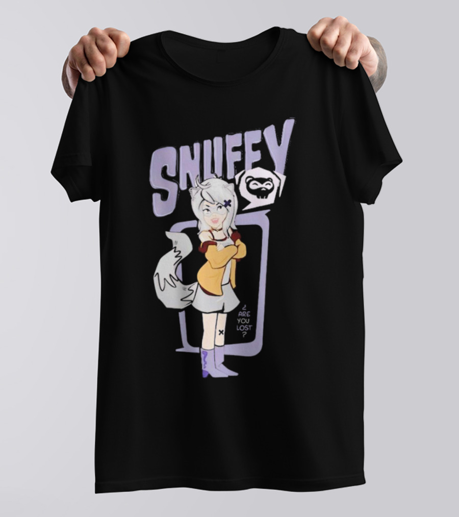 Snuffy Are You Lost Pastel Cartoon Character With White Tail And Purple Accessories T-Shirt