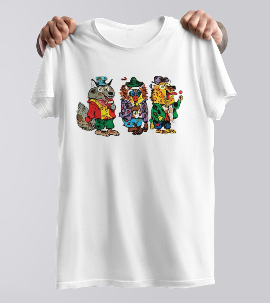 Wolfgang Wolf Barry Baboon Harry Hyena Cartoon Characters T-Shirt
