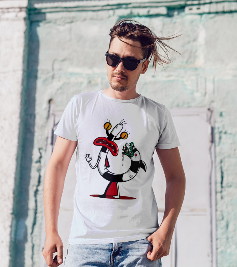 Worm Tail Cartoon Creature Horror T-Shirt