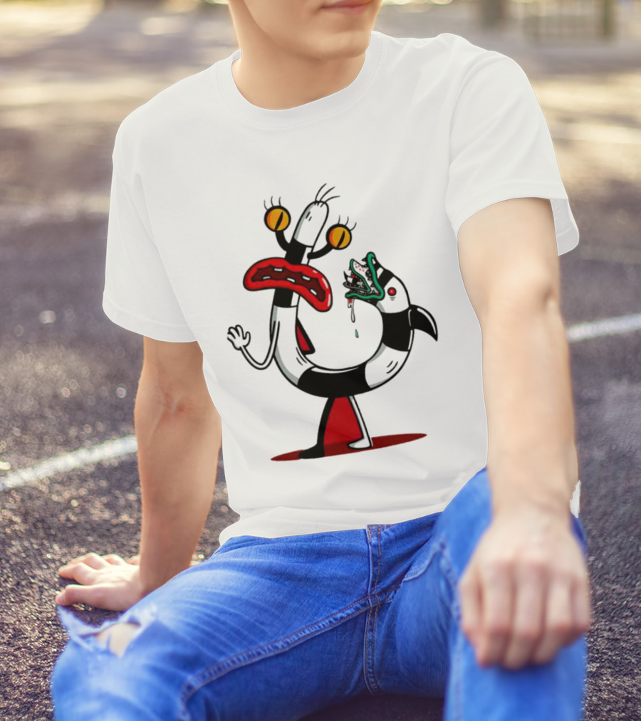 Worm Tail Cartoon Creature Horror T-Shirt